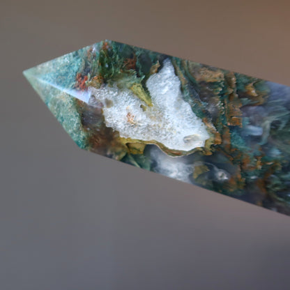 Moss Agate Tower Wand Witch of the Green Forest