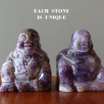 Amethyst Laughing Buddha Statue Enlightenment