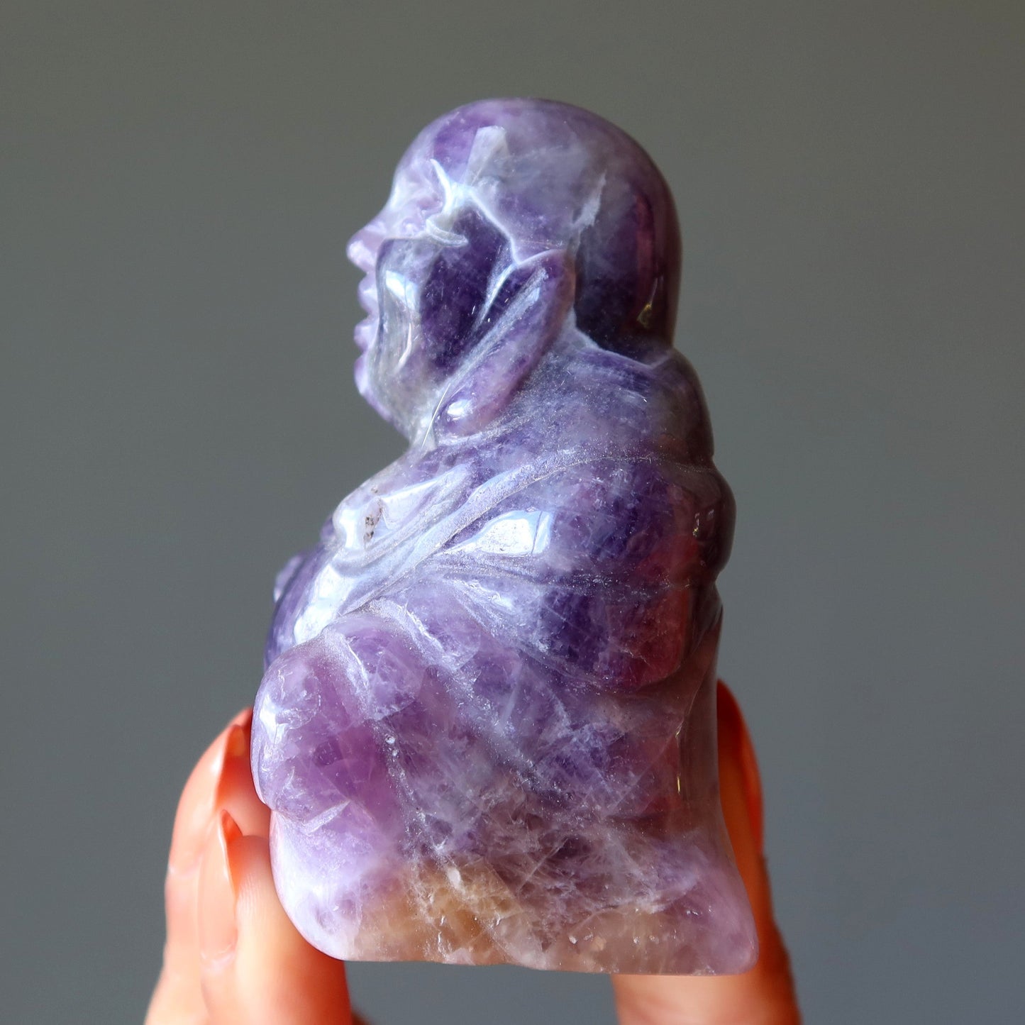 Amethyst Laughing Buddha Statue Enlightenment