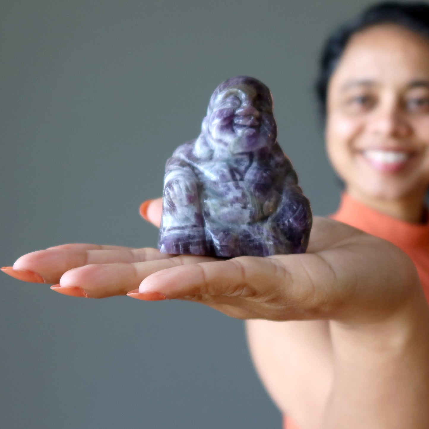 Amethyst Laughing Buddha Statue Enlightenment