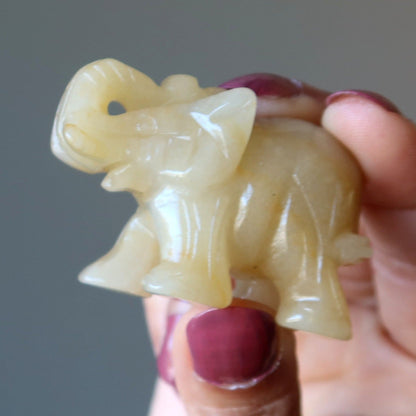 Yellow Aventurine Elephant Golden Era Treasures Animal