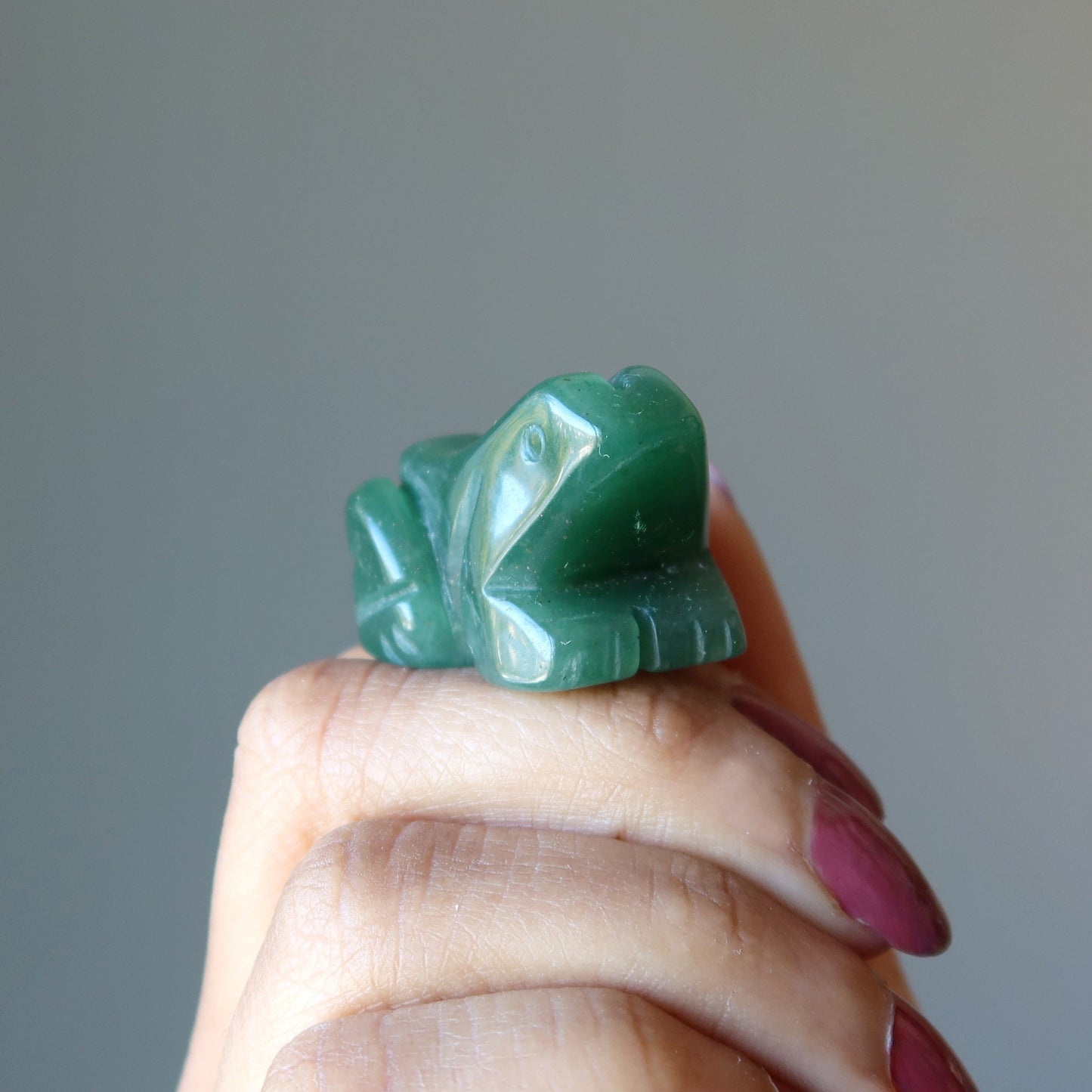 Green Aventurine Frog Leap of Faith Crysal Figurine