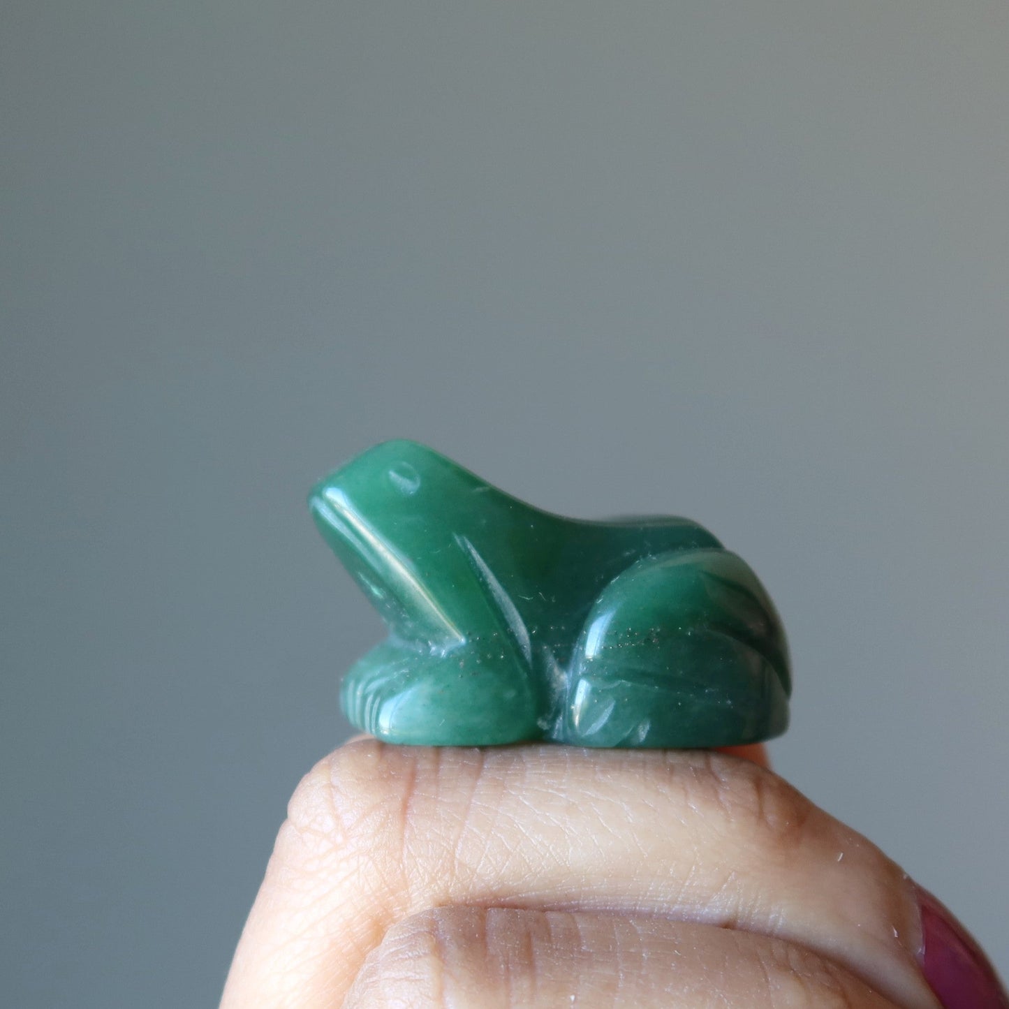 Green Aventurine Frog Leap of Faith Crysal Figurine