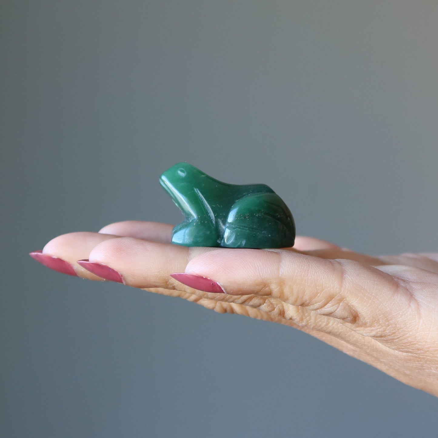 Green Aventurine Frog Leap of Faith Crysal Figurine