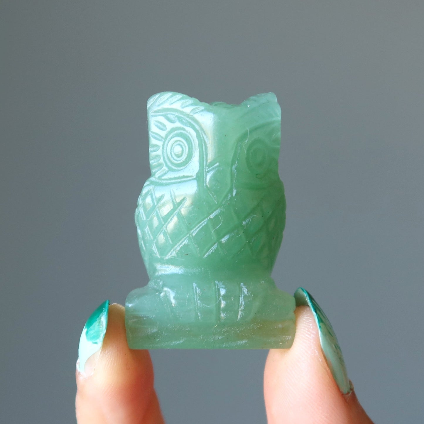 Green Aventurine Owl Journey of Abundance Animal