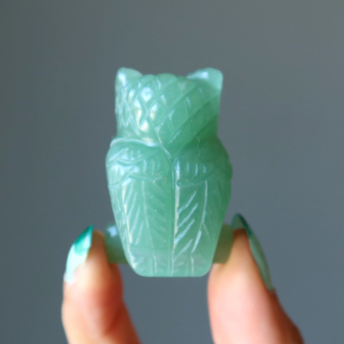 Green Aventurine Owl Journey of Abundance Animal
