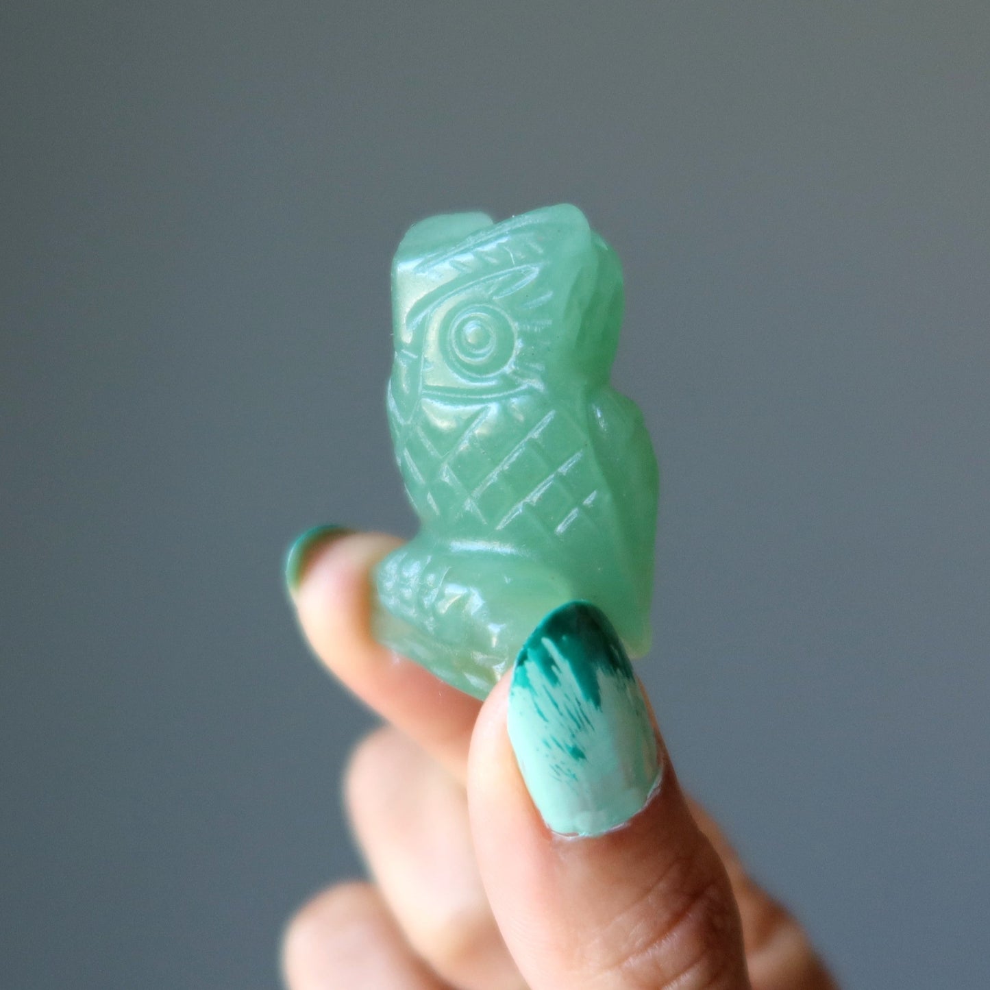 Green Aventurine Owl Journey of Abundance Animal