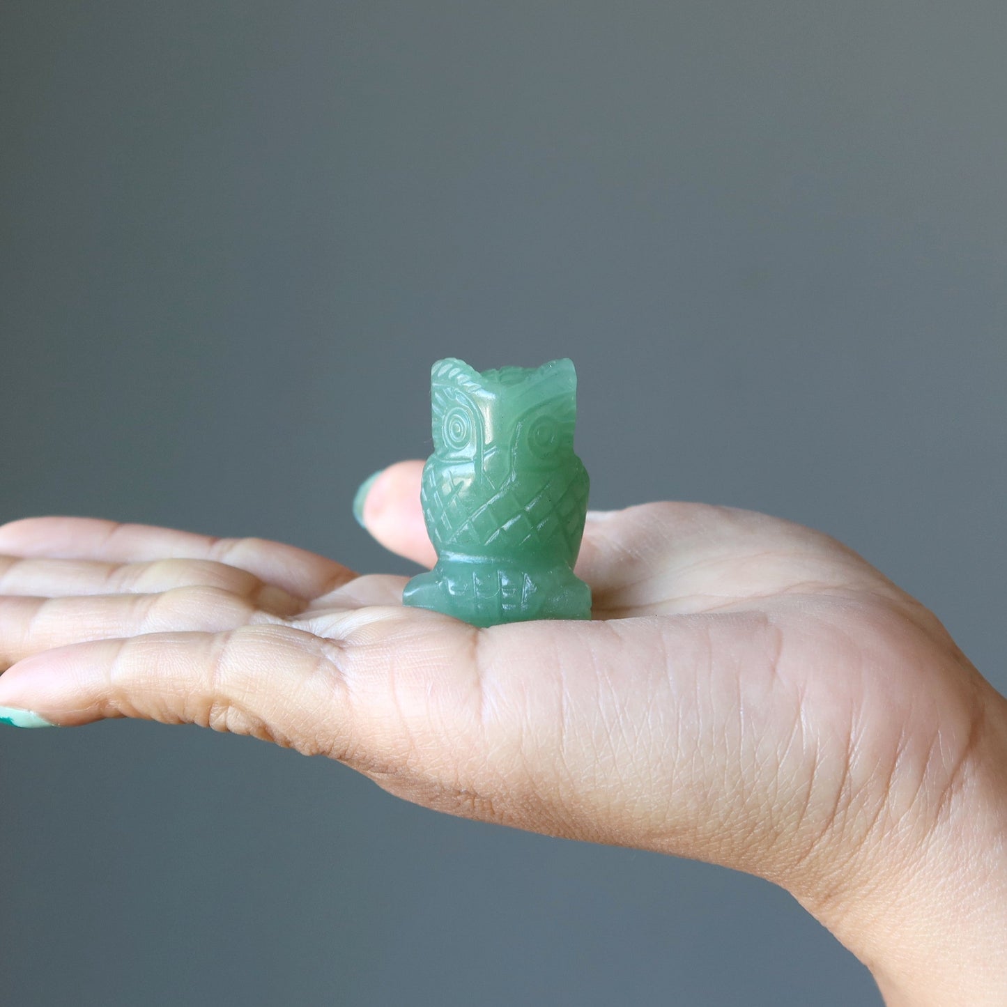 Green Aventurine Owl Journey of Abundance Animal