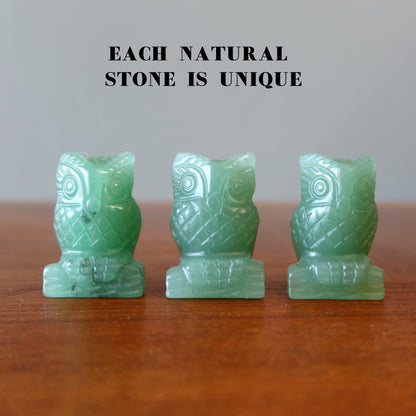 Green Aventurine Owl Journey of Abundance Animal