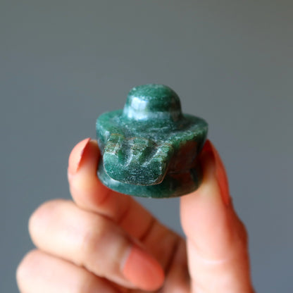 Green Aventurine Shivling Abundance Dark Crystal