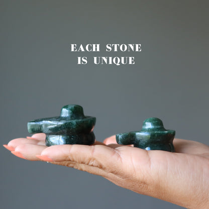 Green Aventurine Shivling Abundance Dark Crystal