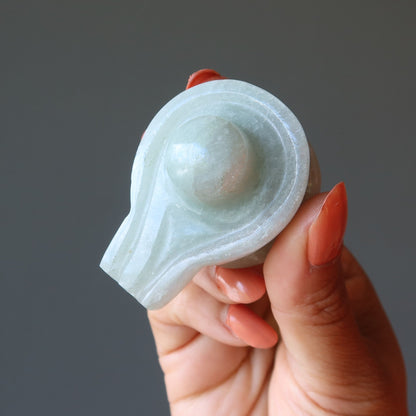 Green Aventurine Shivling Prosperity Pooja Light