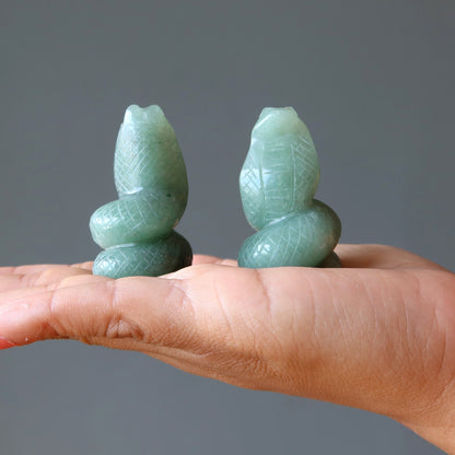 Green Aventurine Snake Coils of Cash Prosperity Serpent