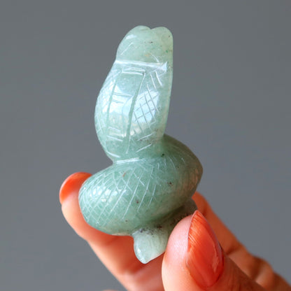 Green Aventurine Snake Coils of Cash Prosperity Serpent