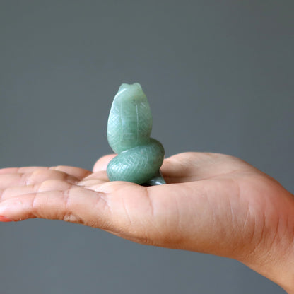 Green Aventurine Snake Coils of Cash Prosperity Serpent