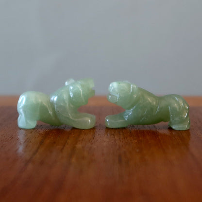 Green Aventurine Tiger 1" Miniature Animal Abundance