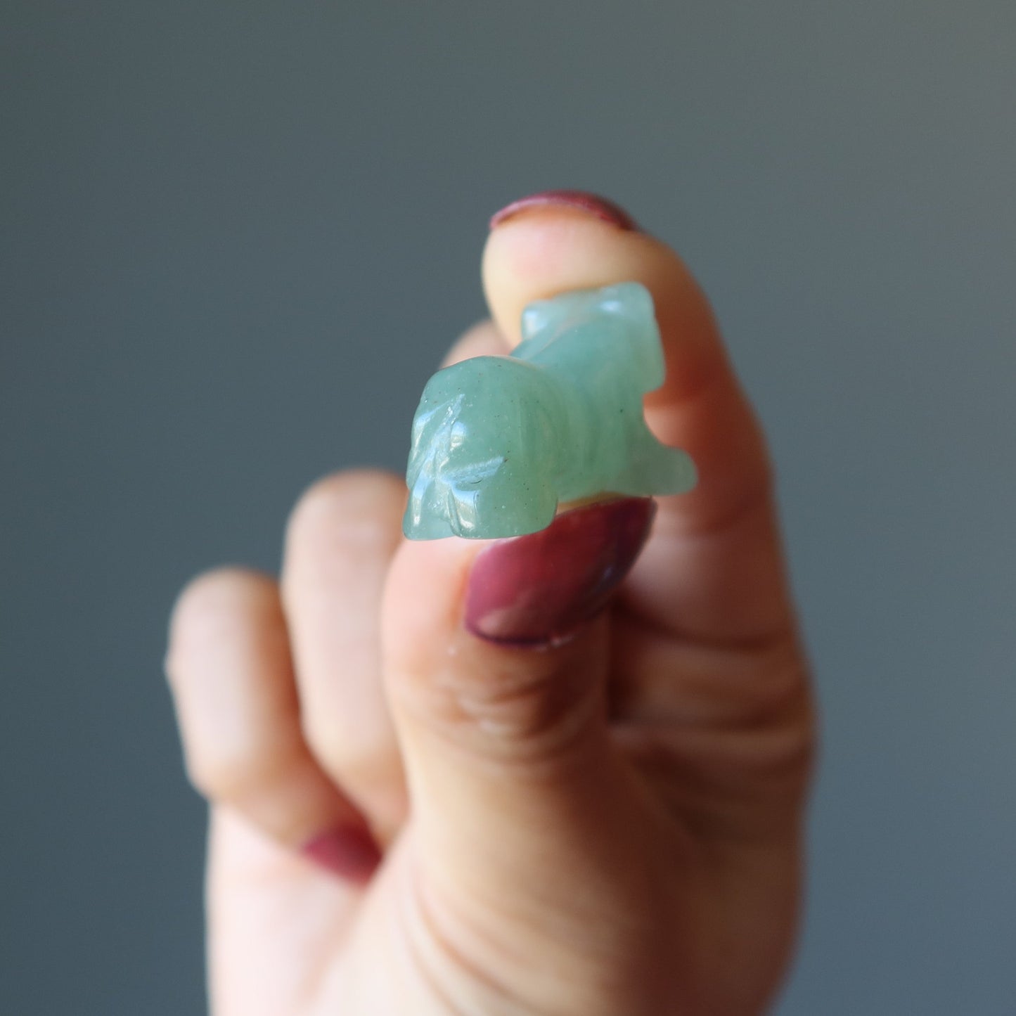 Green Aventurine Tiger 1" Miniature Animal Abundance