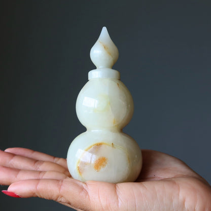 Yellow Calcite Gourd Feng Shui Vase Hu Lu Luck