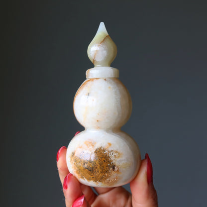 Yellow Calcite Gourd Feng Shui Vase Hu Lu Luck