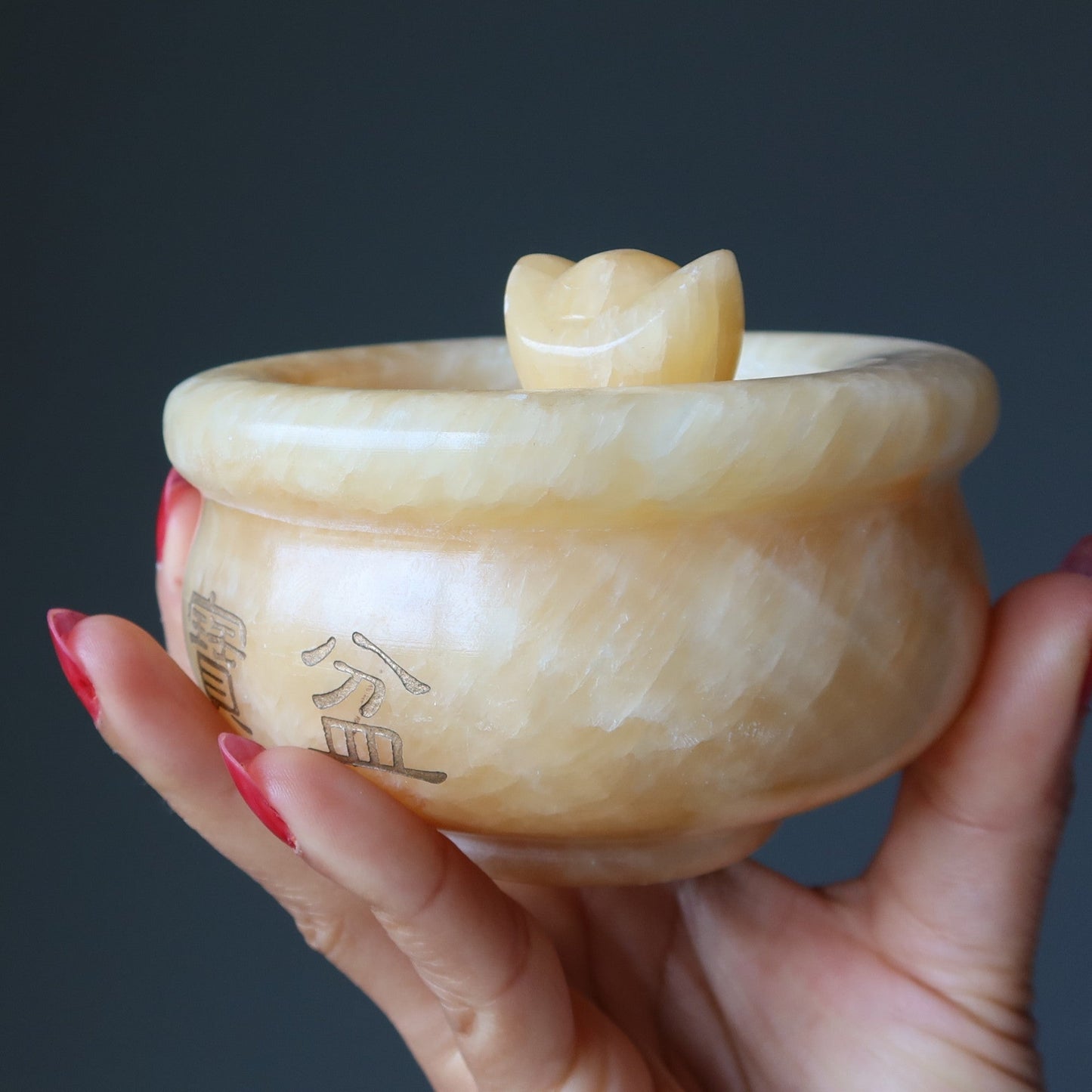 Yellow Calcite Money Bowl Ingot Set Wealth Feng Shui
