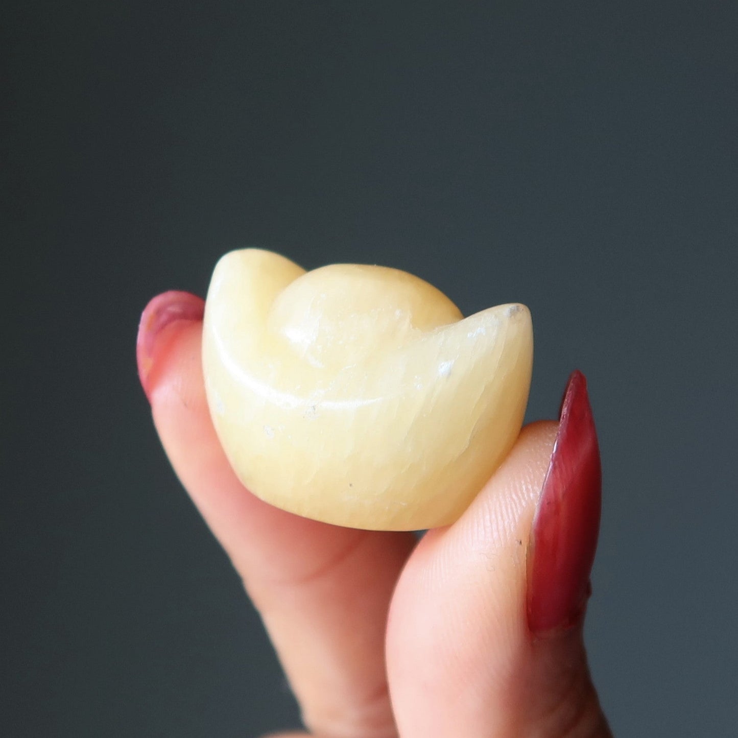 Yellow Calcite Money Bowl Ingot Set Wealth Feng Shui