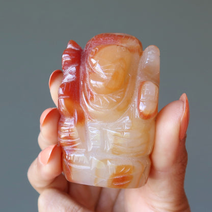 Carnelian Ganesh Orange Hindu Elephant God