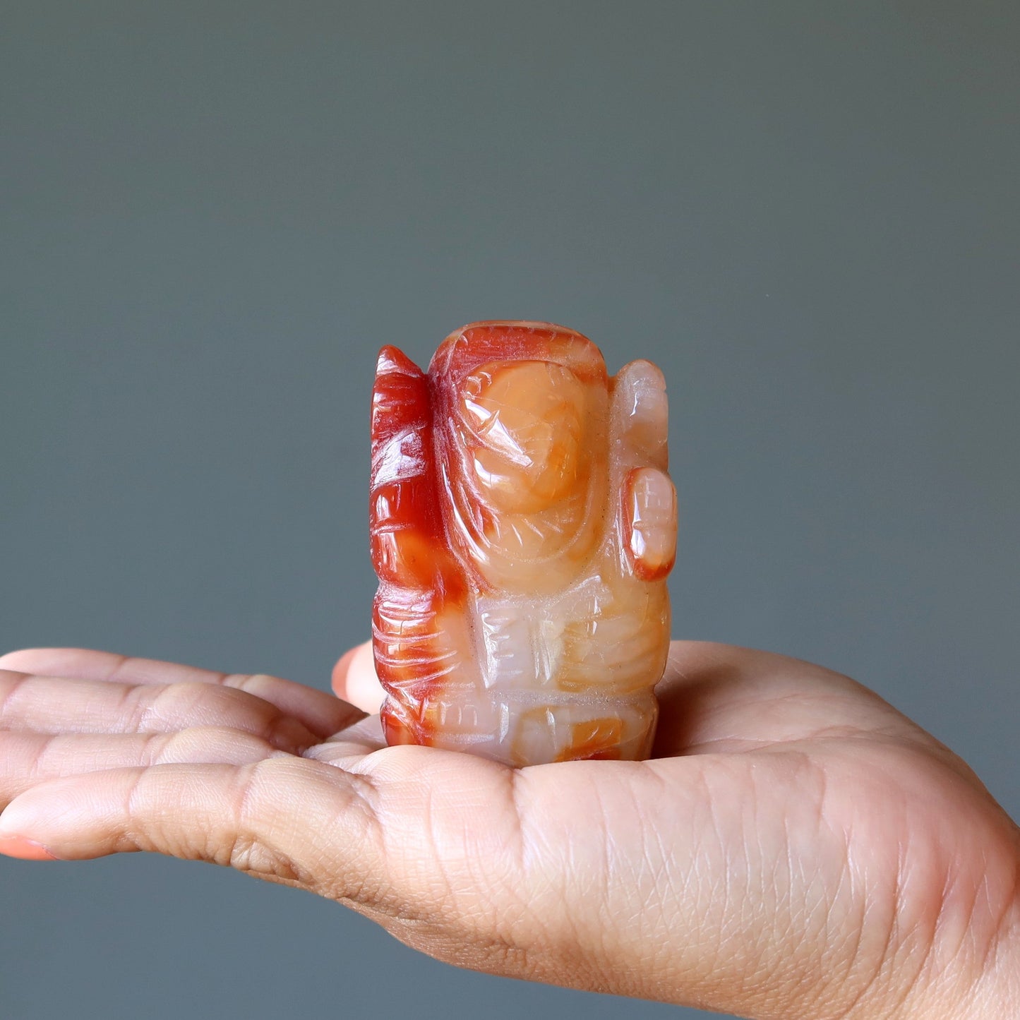 Carnelian Ganesh Orange Hindu Elephant God