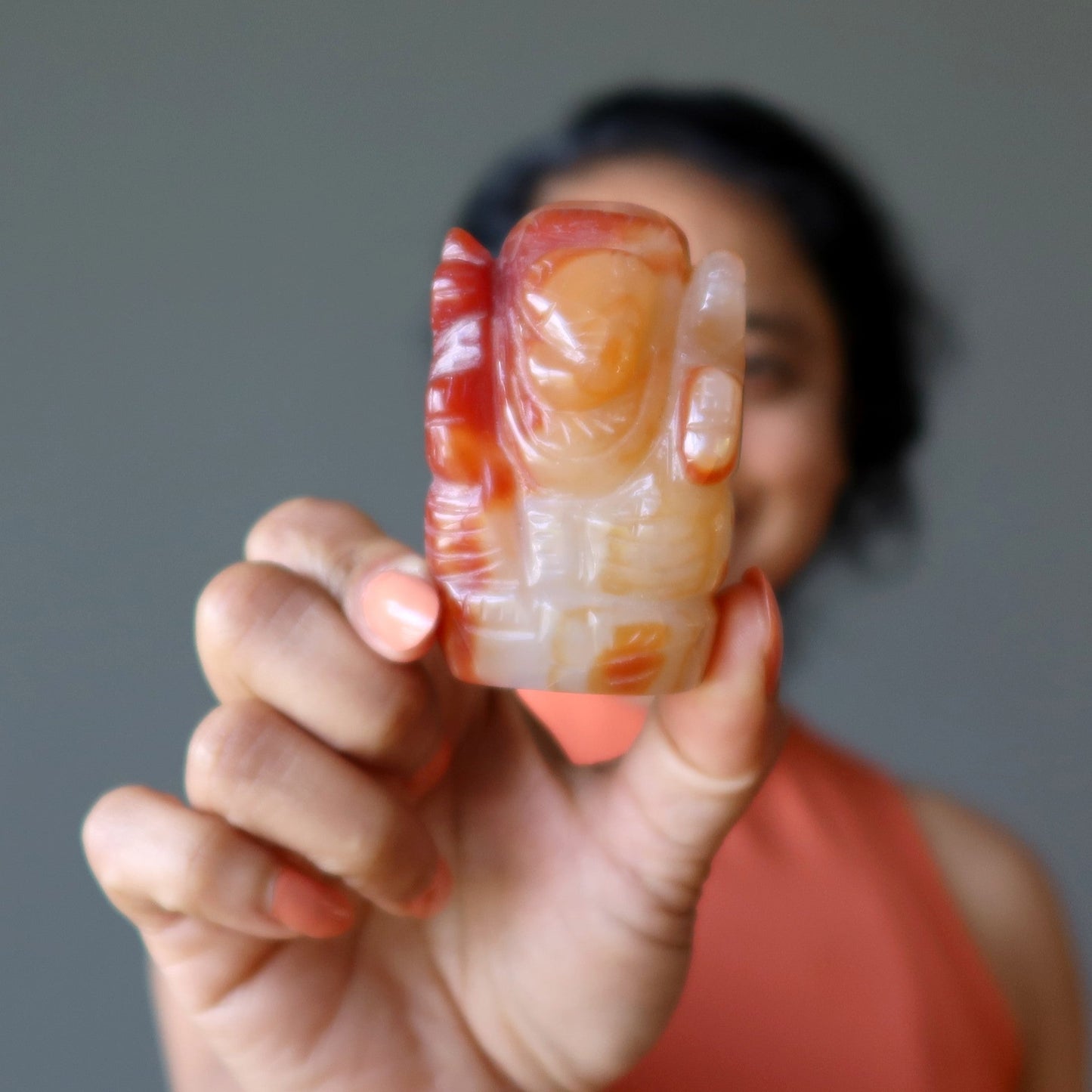 Carnelian Ganesh Orange Hindu Elephant God