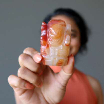 Carnelian Ganesh Orange Hindu Elephant God