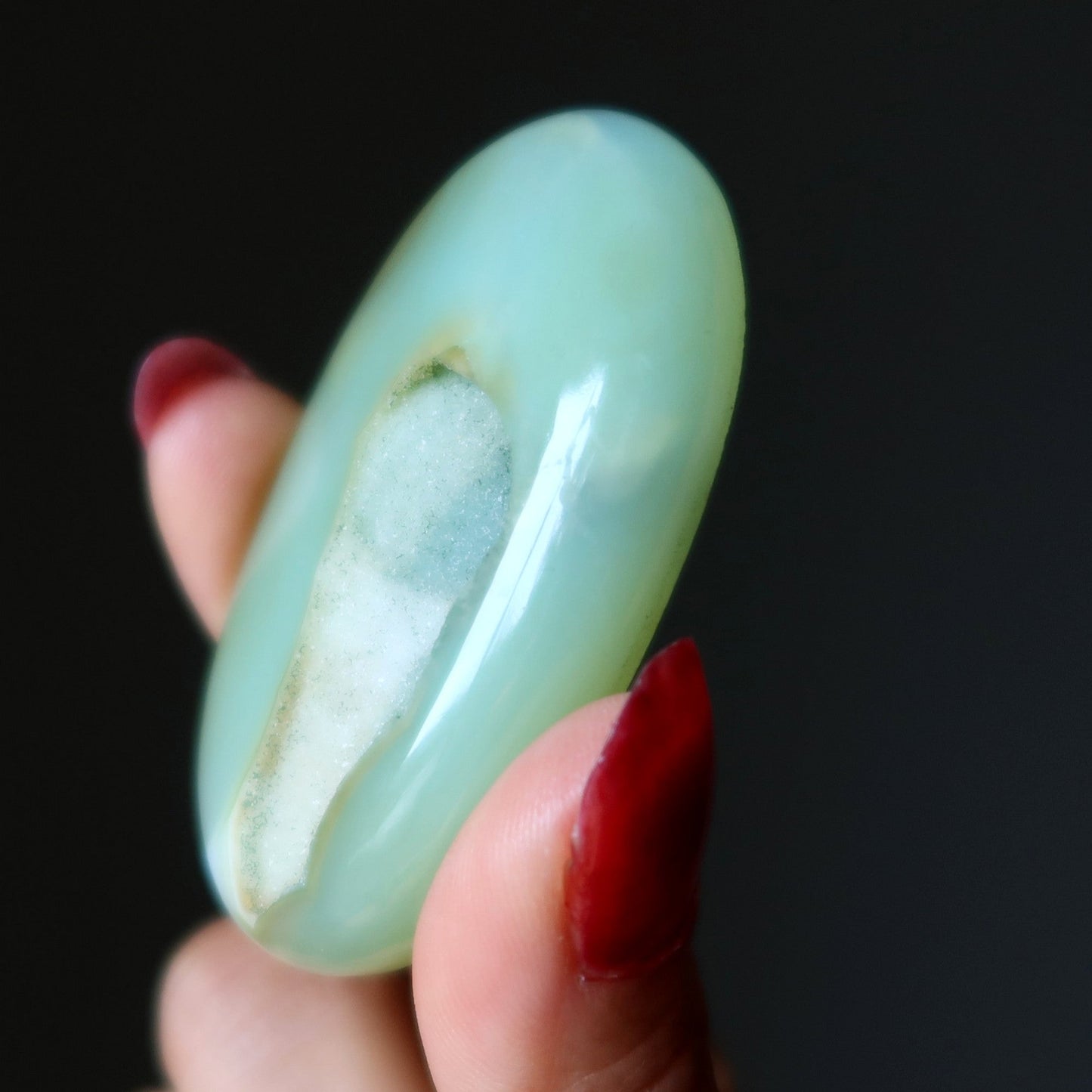 Chalcedony Grid Crystal Lime Druzy Quartz
