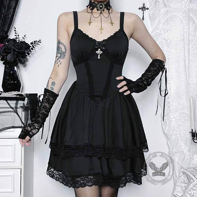 Cross Fancy Polyester Mini Dress