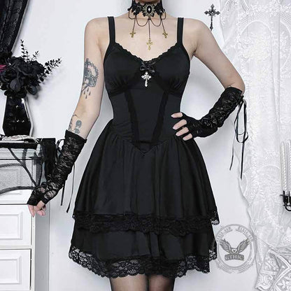 Cross Fancy Polyester Mini Dress