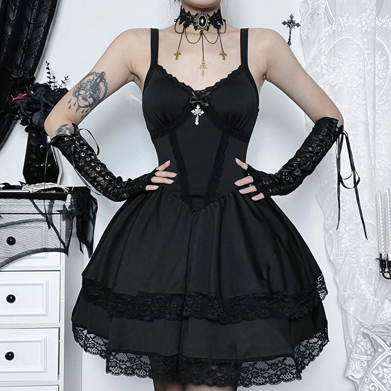 Cross Fancy Polyester Mini Dress