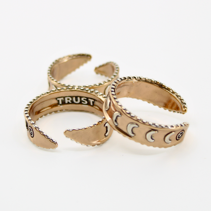 Trust Moon Phase Adjustable Ring