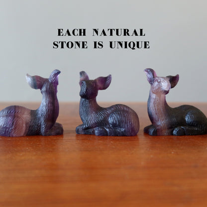 Fluorite Deer Magical Meadow Animal Figurine