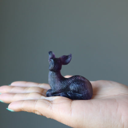 Fluorite Deer Magical Meadow Animal Figurine