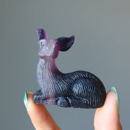 Fluorite Deer Magical Meadow Animal Figurine