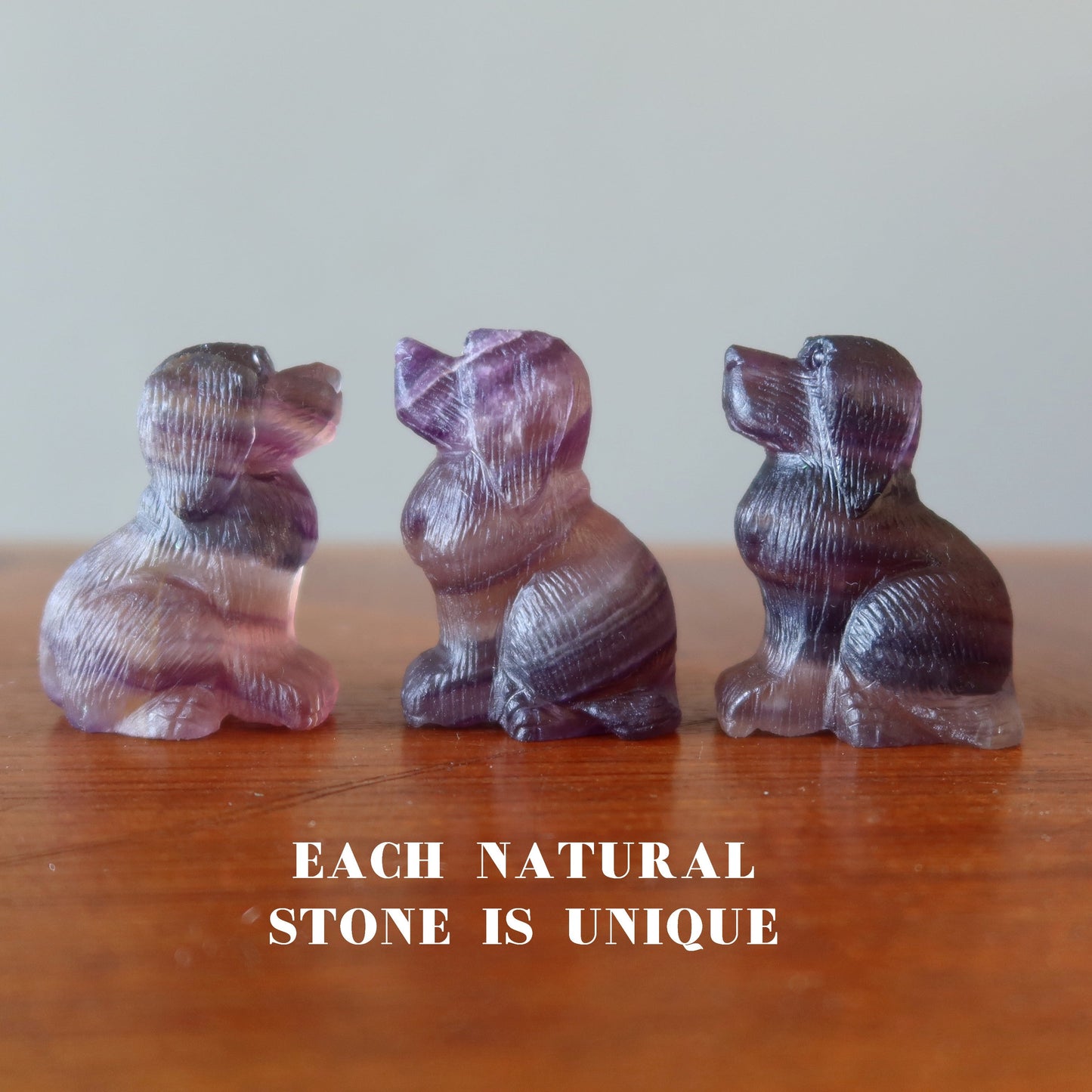 Fluorite Dog Lovely Loyal Puppy Crystal Statue