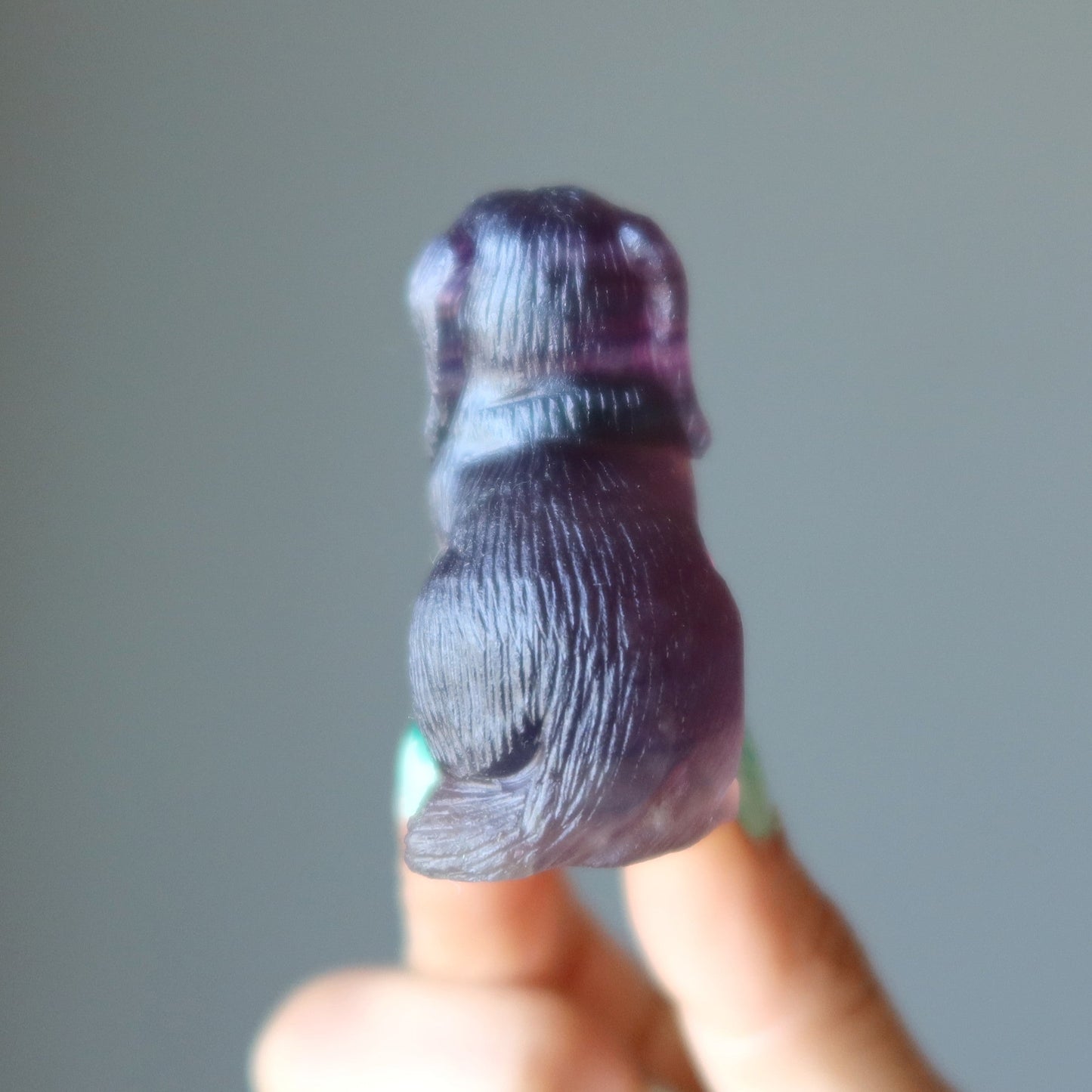 Fluorite Dog Lovely Loyal Puppy Crystal Statue