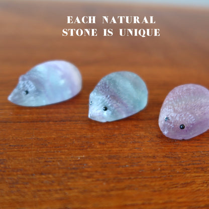 Fluorite Hedgehog My Best Friend Rainbow Figurine