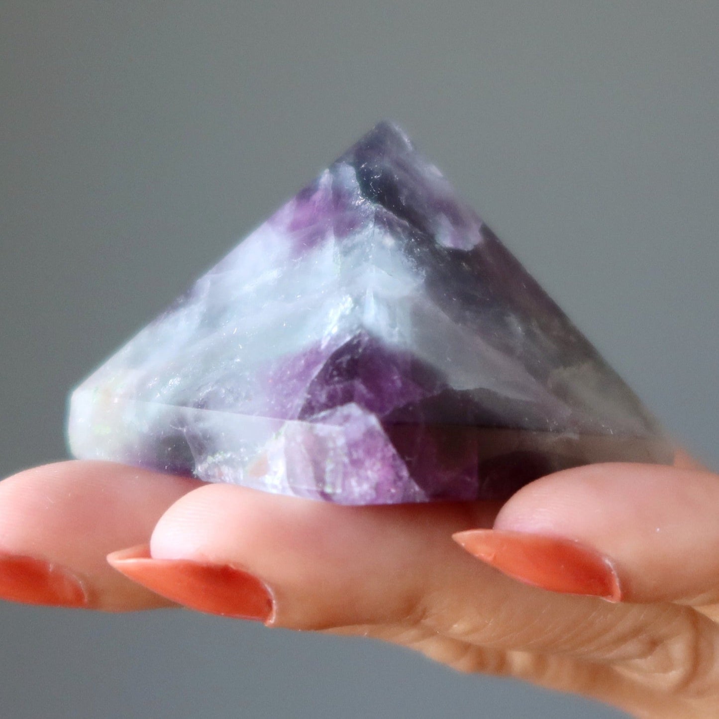 Fluorite Pyramid Purple Green Genius Stone
