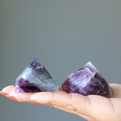 Fluorite Pyramid Purple Green Genius Stone