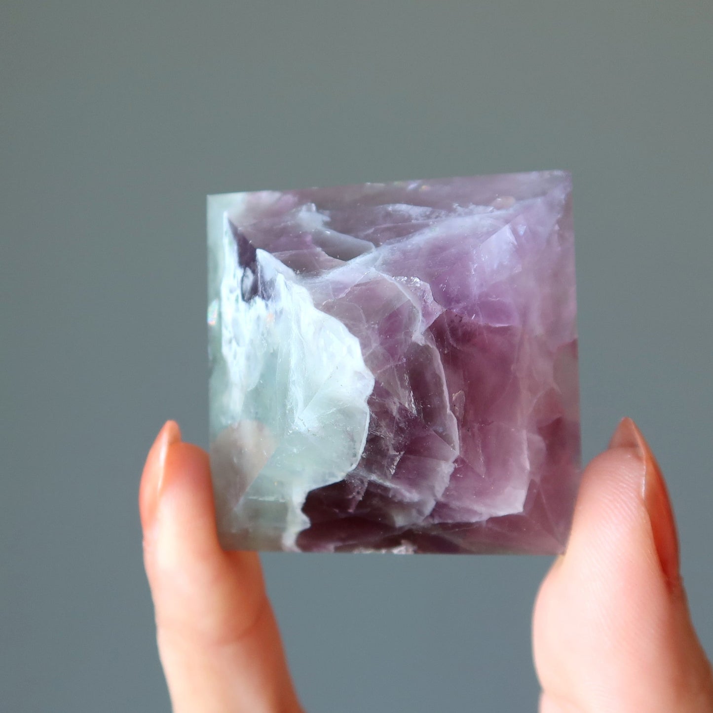 Fluorite Pyramid Purple Green Genius Stone
