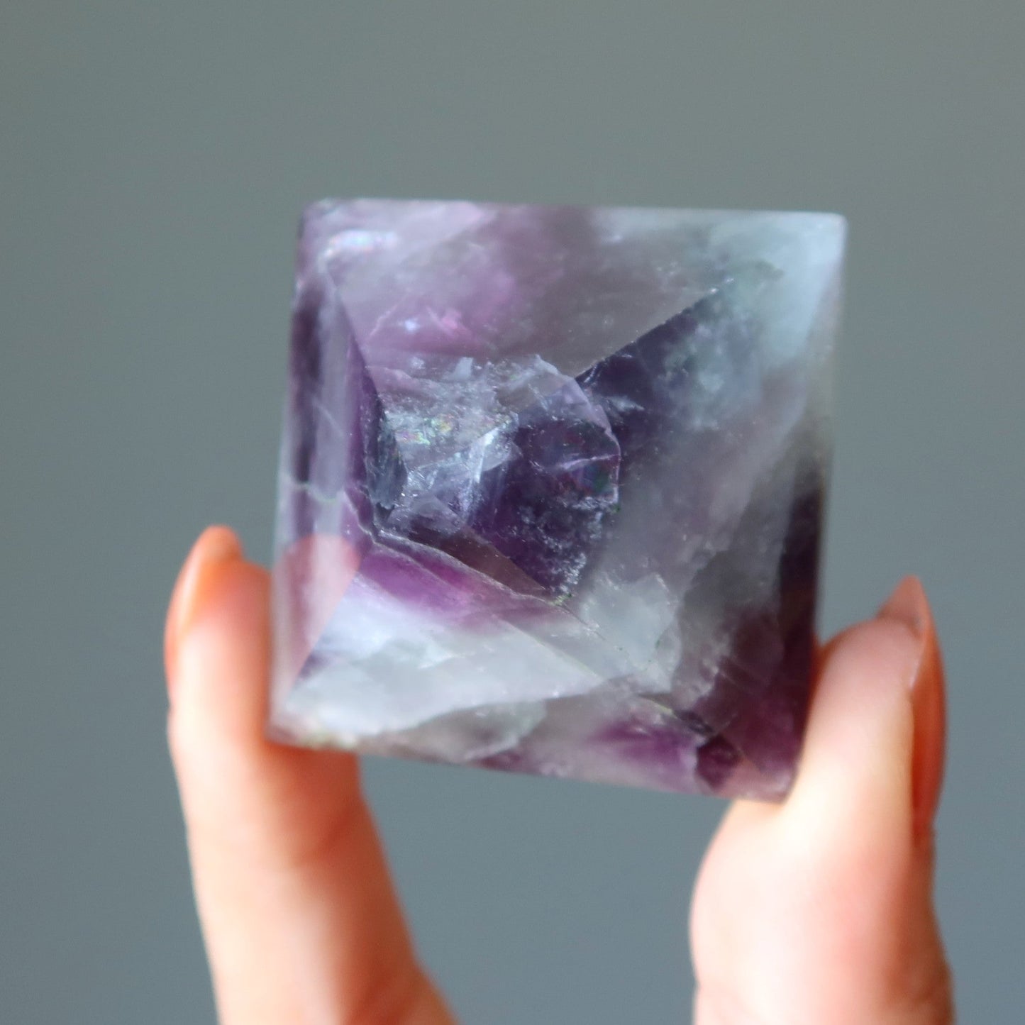 Fluorite Pyramid Purple Green Genius Stone