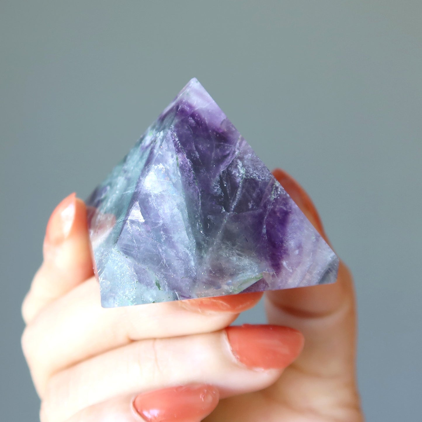 Fluorite Pyramid Purple Green Genius Stone