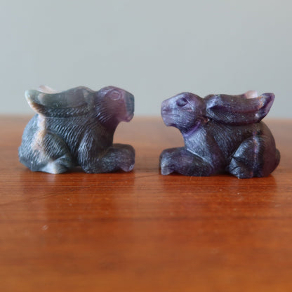 Fluorite Rabbit Hop to Healing Crystal Purple Bunny