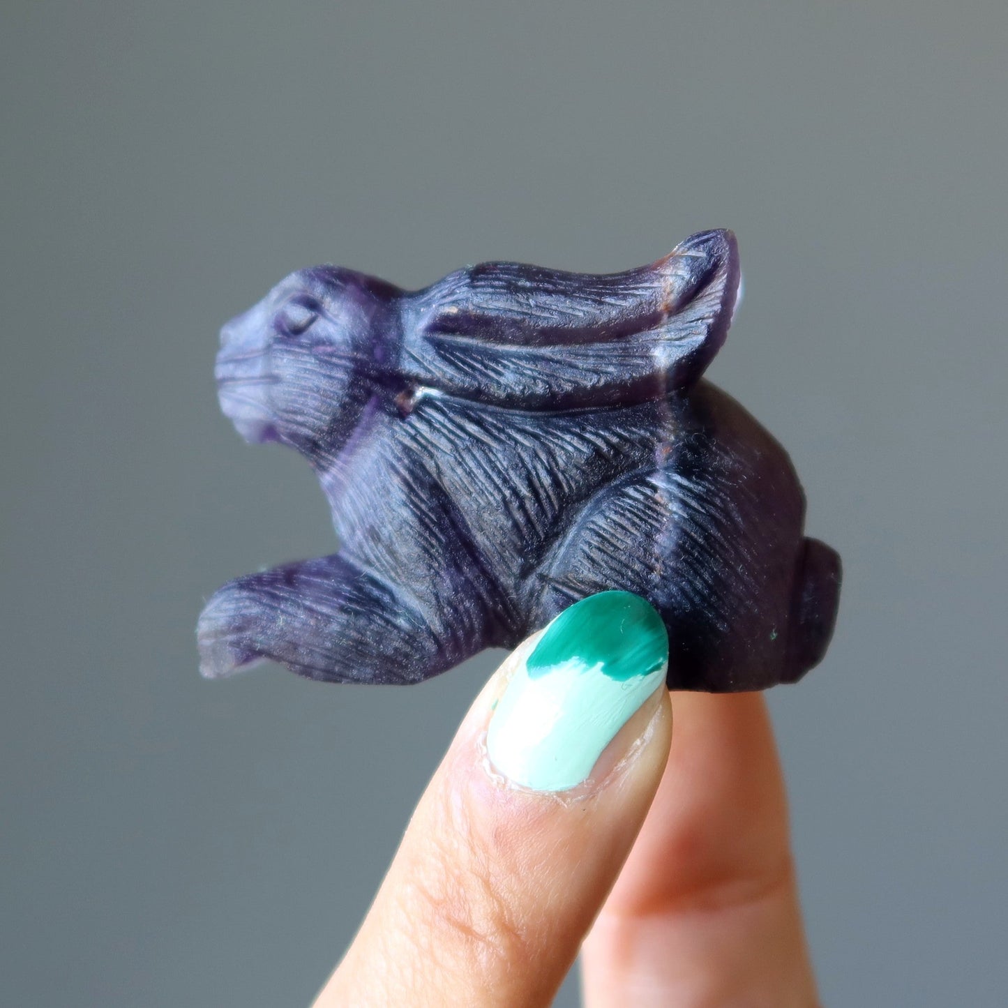 Fluorite Rabbit Hop to Healing Crystal Purple Bunny