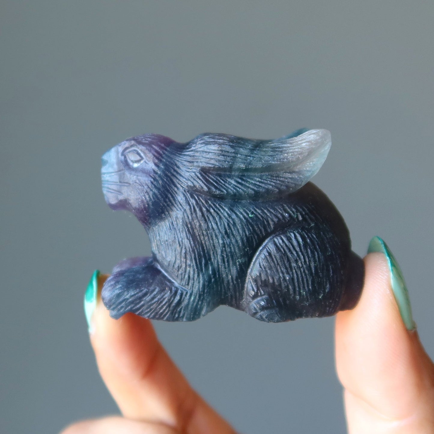 Fluorite Rabbit Hop to Healing Crystal Purple Bunny