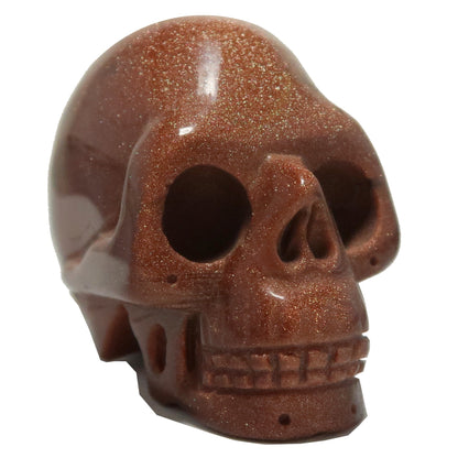 Goldstone Skull Make it or Break Brown Carving