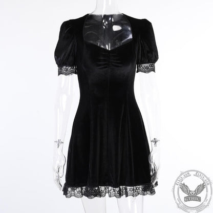 Gothic A Line Polyester Mini Dress